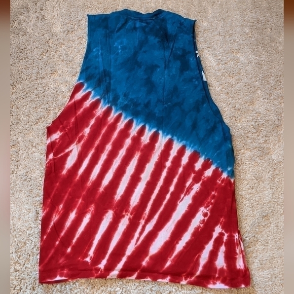 Liquid Blue American Flag Tie-dyed Tank Top USA Patriotic Large - Picture 4 of 4